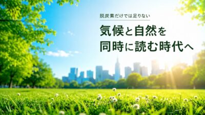 【脱炭素だけでは足りない】企業は気候と自然を同時に読む時代へ。東急不動産HD、BSI、ネイチャーフットプリントが示す環境経営の次のものさし
