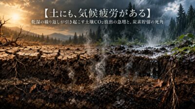 【土にも、気候疲労がある】乾湿の繰り返しが引き起こす土壌CO2放出の急増と、炭素貯留の死角