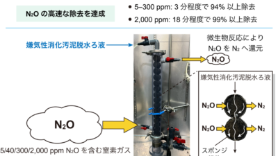 東北大学、強力な温室効果ガスN₂Oを高速除去できるバイオプロセスを開発。