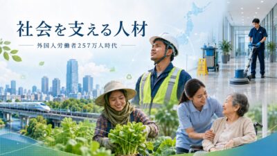 【地球を手入れする現場を、誰が支えるのか】外国人労働者257万人時代。超高齢社会をともに維持する「人材メンテナンス」の分岐点