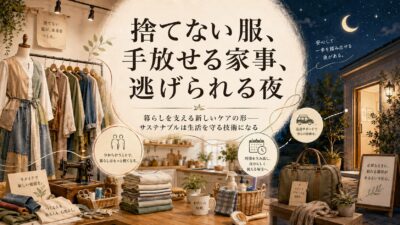 【捨てない服、手放せる家事、逃げられる夜】暮らしを支える新しいケアの形——サステナブルは生活を守る技術になる