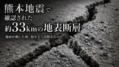 【熊本地震で確認された約33kmの地表断層】地面が動いた後、街をどう診断するのか――復旧工事の前に、地球のカルテを読む