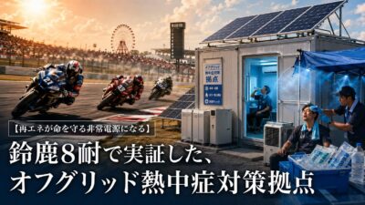 【再エネが命を守る非常電源になる】鈴鹿8耐で実証した、オフグリッド熱中症対策拠点