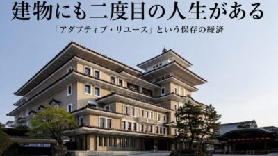 【建物にも二度目の人生がある】帝国ホテル 京都、奈良監獄、旧横浜市庁舎——役割を変えて使い続ける「アダプティブ・リユース」という保存の経済――建築は、壊れたら建て替えるしかないのか
