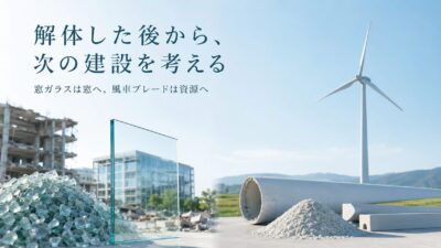 【解体した後から、次の建設を考える】窓ガラスは窓へ、風車ブレードは資源へ
