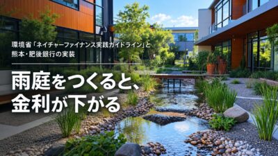 【雨庭をつくると、金利が下がる】自然を手入れする仕事に、お金が流れ始めた　環境省「ネイチャーファイナンス実践ガイドライン」と、熊本・肥後銀行の実装