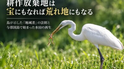 【耕作放棄地は、宝にもなれば荒れ地にもなる】鳥が示した「地域差」の法則と、与那国島で始まった水田の再生