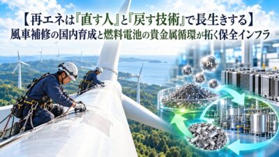【再エネは「直す人」と「戻す技術」で長生きする】風車補修の国内育成と燃料電池の貴金属循環が拓く保全インフラ
