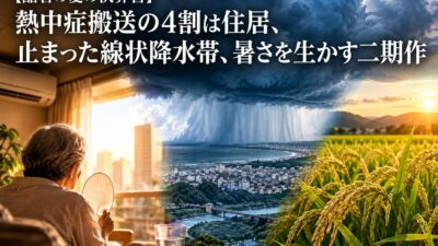 【酷暑の夏の決算書】熱中症搬送の4割は住居、止まった線状降水帯、暑さを生かす二期作