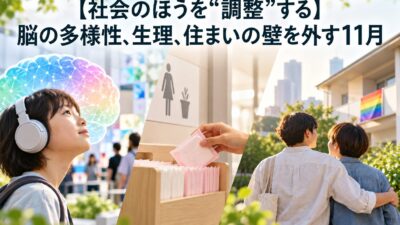 【社会のほうを“調整”する】脳の多様性、生理、住まいの壁を外す11月