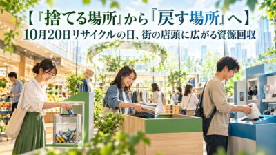 【「捨てる場所」から「戻す場所」へ】10月20日リサイクルの日、街の店頭に広がる資源回収