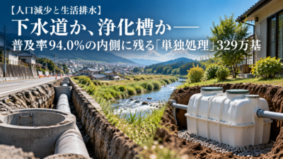 【人口減少と生活排水】下水道か、浄化槽か――普及率94.0％の内側に残る「単独処理」329万基